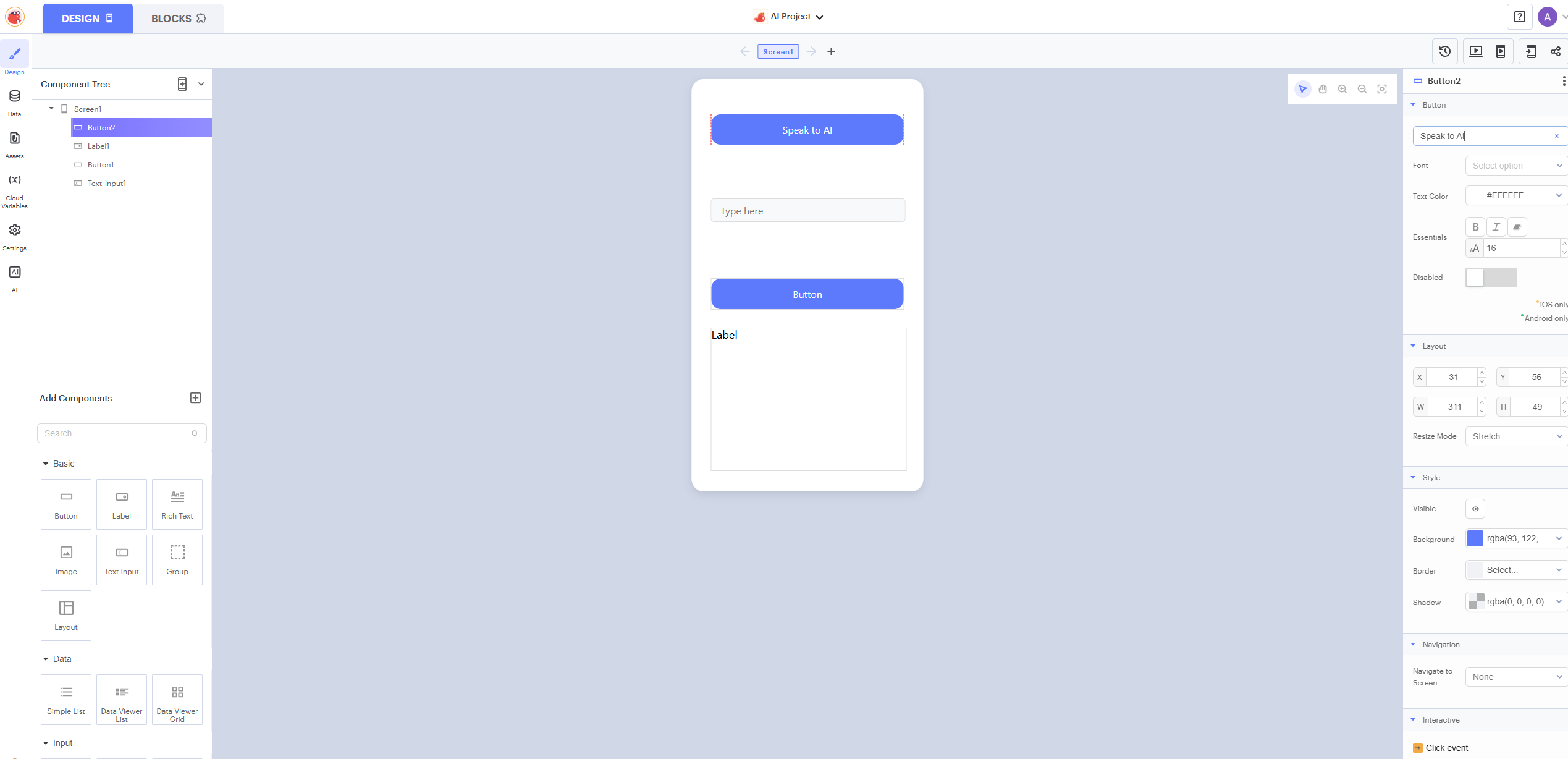 Add a button for voice input